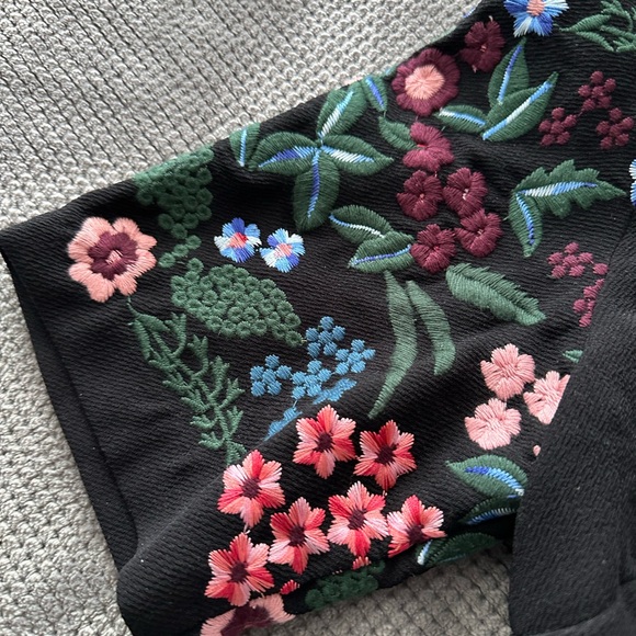 ZARA Black Embroidered Floral Mini Dress NWT Ref 4786/245 Blogger Fav Large L - Picture 6 of 14